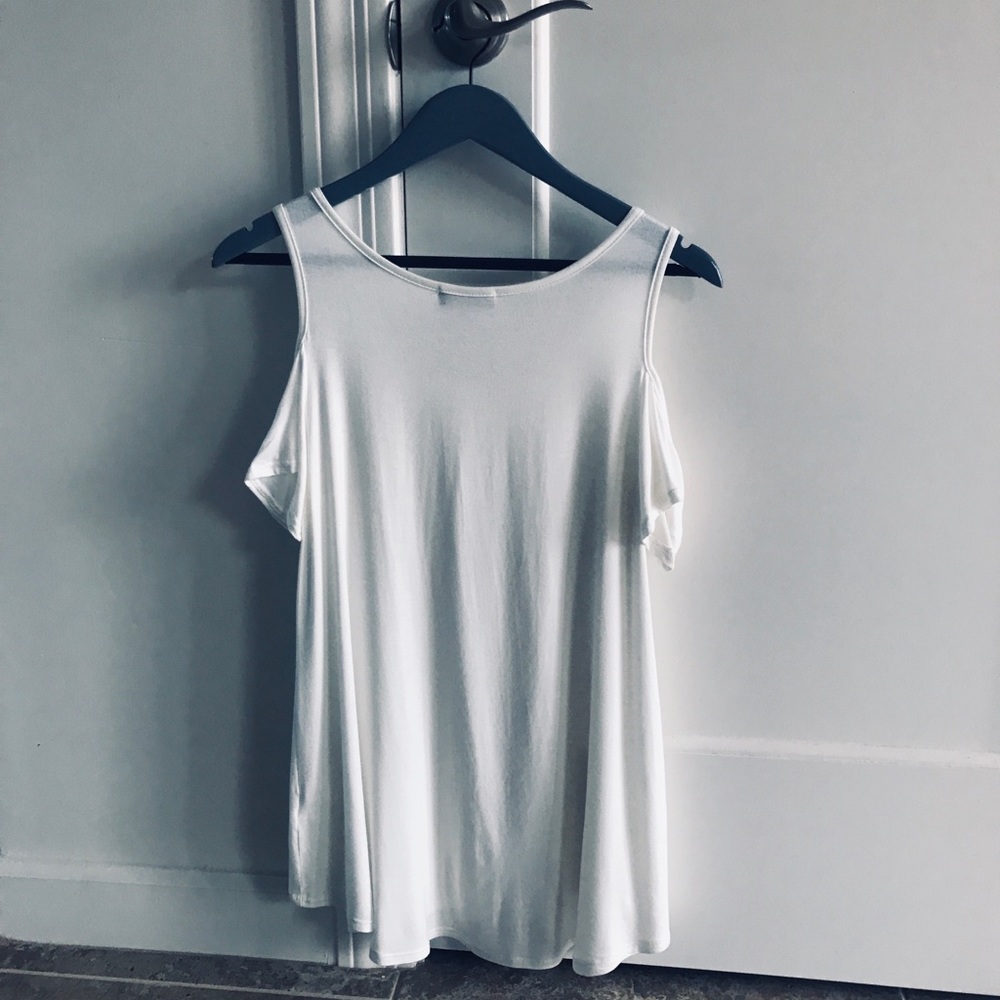 White Cold Shoulder Top - Picture 6 of 7